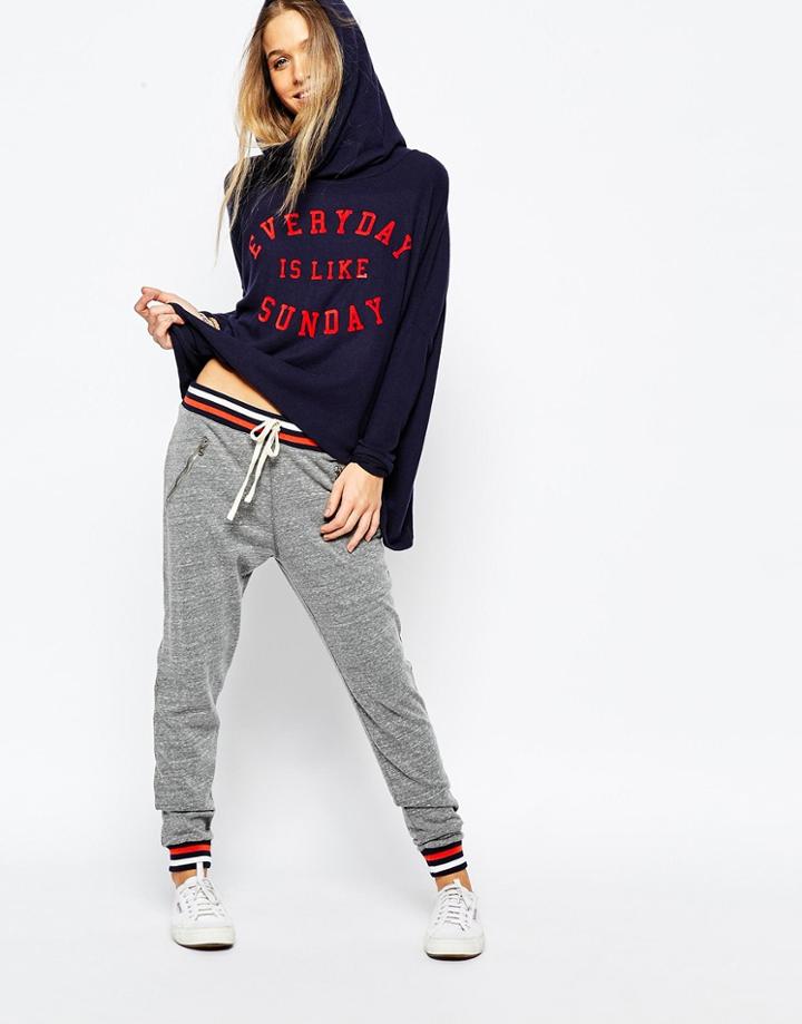 Sundry Stripe Rib Tailored Sweatpants - Gray
