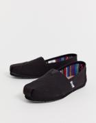 Toms Black On Black Canvas Shoes