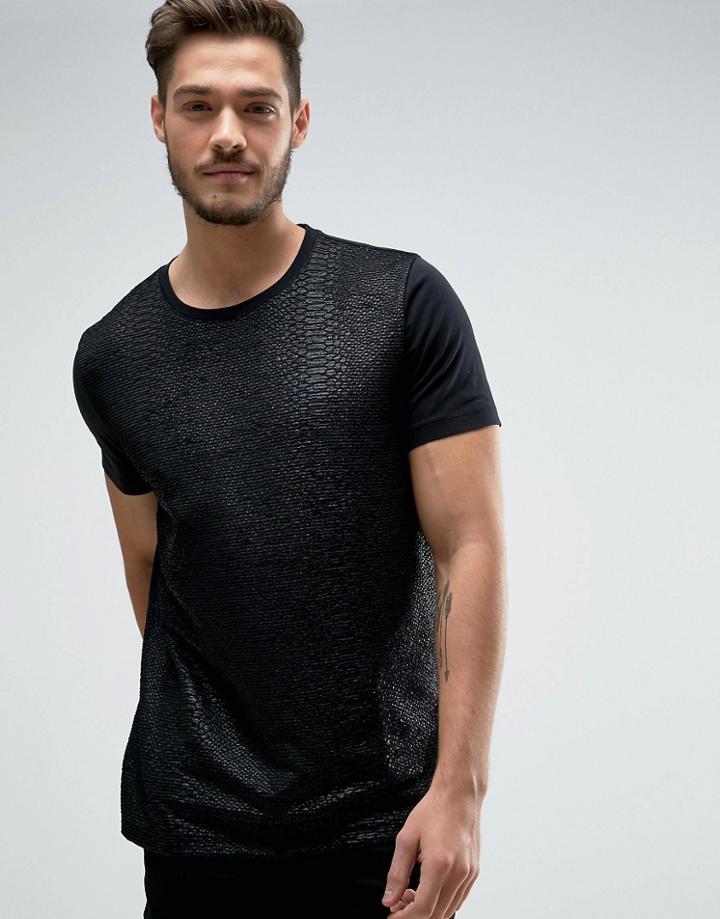 Hugo By Hugo Boss Desert Omboss Print T-shirt - Black