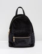 Qupid Mini Velvet Backpack - Black