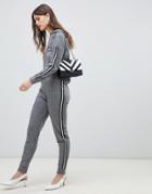 River Island Sweatpants With Sports Tape In Gray-black