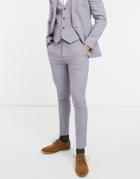 Asos Design Wedding Super Skinny Suit Pants In Dark Gray Cross Hatch-grey