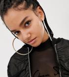 Asos Design X Laquan Smith Oversized Hoop Earrings With Swarovski Crystals - Silver