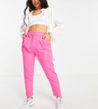 River Island Petite Tapered Tailored Cigarette Pants In Pink - Part Of A Set