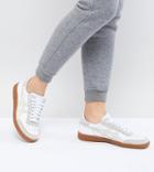 Asics Viccka Court Sneakers In Off White With Gum Sole - White