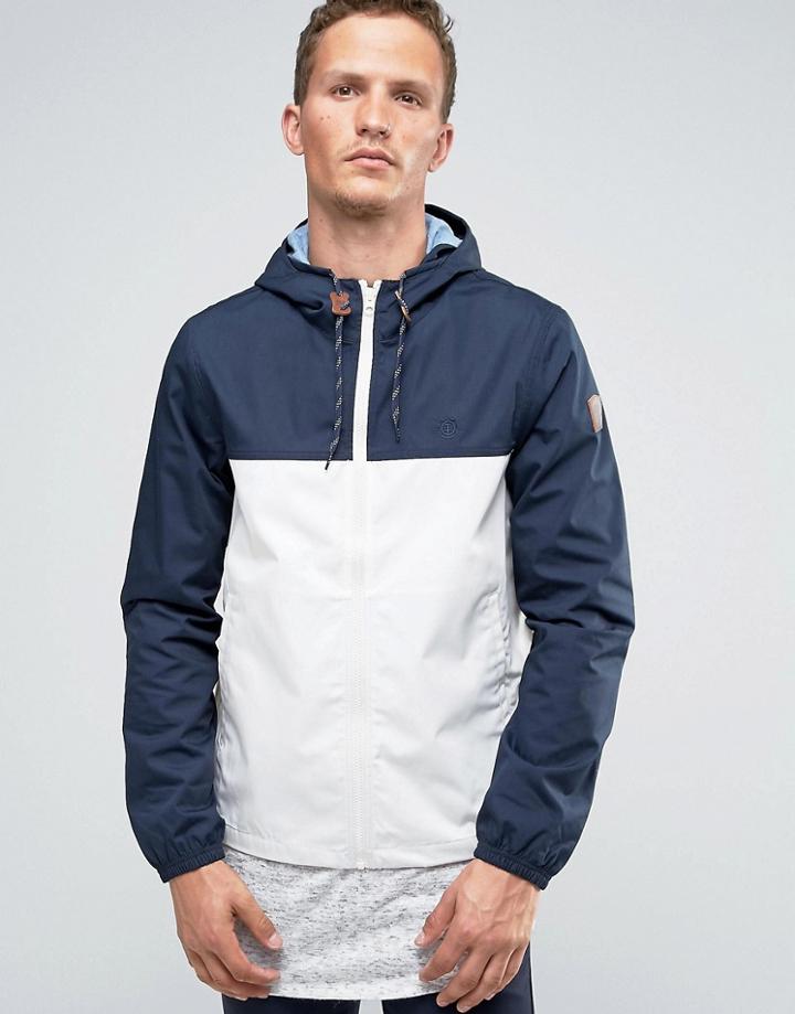 Element Alder Two Tones Hooded Rain Jacket - White