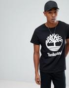 Timberland Stacked Logo T-shirt In Black - Black