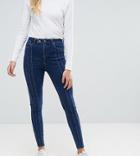 Asos Tall Ridley High Waist Skinny Jean With Triple Seams-blue