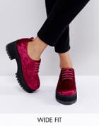 Asos Omega Wide Fit Chunky Lace Up Shoes - Pink