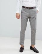 Burton Menswear Wedding Suit Pants In Red Check - Gray