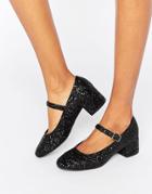 New Look Glitter Mary Jane Shoe - Black