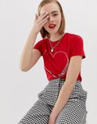 Love Moschino Glitter Stamp T-shirt - Red