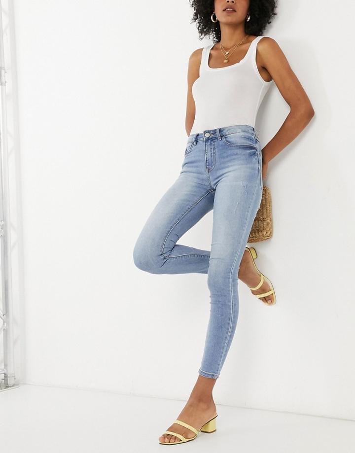 Vila Cropped Jeans In Black-blues