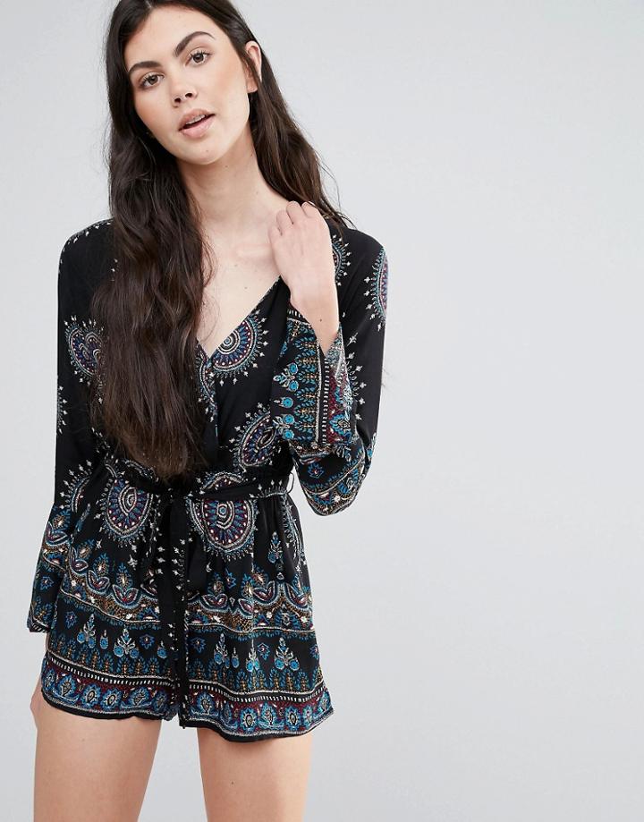 Madam Rage Paisley Romper - Black