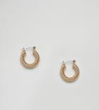 Designb London Gold Vintage Style Chunky Hoop Earrings - Gold
