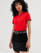 Fred Perry X Amy Winehouse Foundation Embroidered Heart Polo - Red