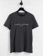 Tommy Hilfiger Classic Logo T-shirt In Dark Gray-grey