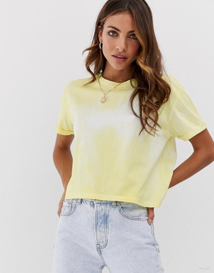 Stradivarius Yellow Tie & Dye T-shirt - Yellow