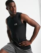 New Look Sport Muscle Fit Tank In Black