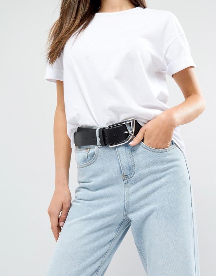 Asos 80's Buckle Jeans Belt - Black