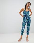 Oasis Tropical Palm Print Jumpsuit - Orange