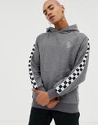 Fairplay Hoodie With Chequerboard Sleeve Taping In Gray - Gray