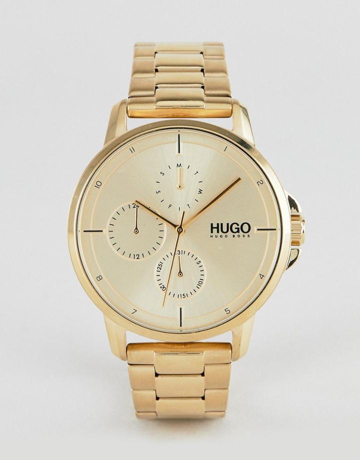 Hugo 1530026 Focus Bracelet Strap Watch In Gold - Gold