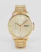 Hugo 1530026 Focus Bracelet Strap Watch In Gold - Gold