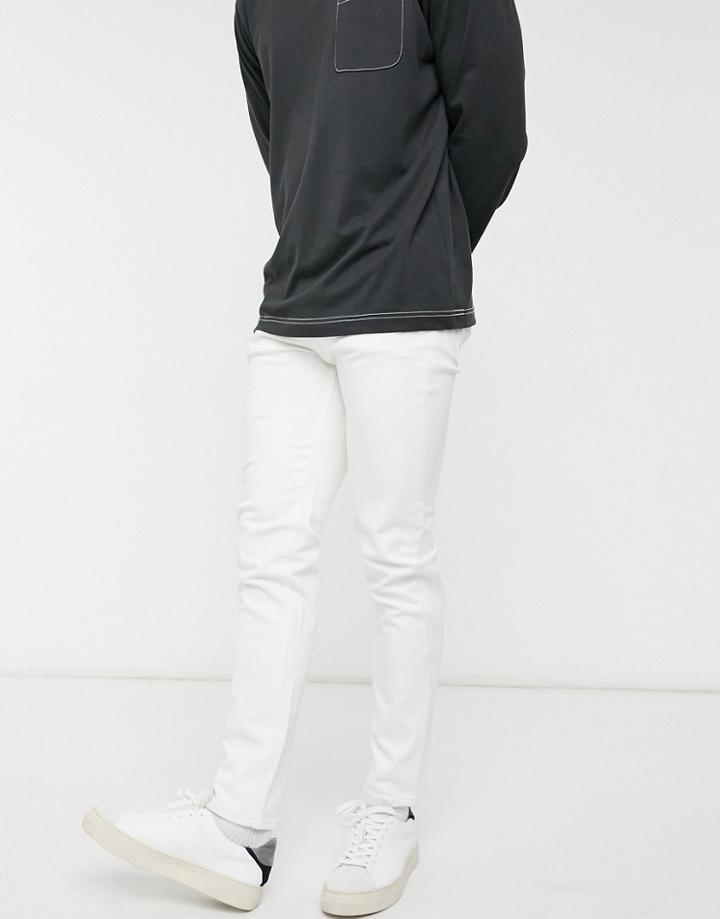 Selected Homme Skinny Jeans In White-black