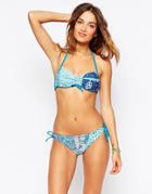 Seekers Floral Solids Bikini Set - Turquoise