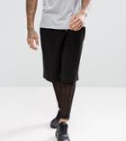 Asos Oversized Short With Mesh Megging Layer - Black