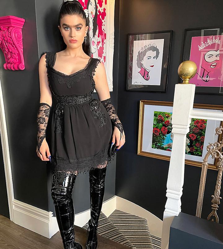 Labelrail X Sophia Hadjipanteli Sheer Applique Cami Mini Dress In Black