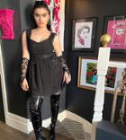 Labelrail X Sophia Hadjipanteli Sheer Applique Cami Mini Dress In Black