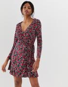 French Connection Frilly Wrap Dress-multi