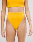 Asos High Leg High Waist Bikini Bottom - Orange