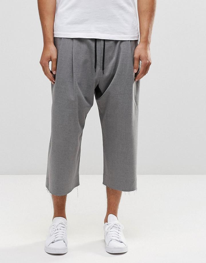 Asos Smart Jogger With Rib In Grey - Gray