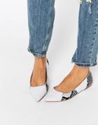 Asos Lively Patchwork Pointed Ballet Flats - Multi