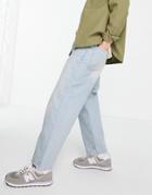 Asos Design Barrel Jeans In 90s Light Wash-blues