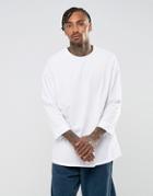 Asos Oversized T-shirt With Roll Sleeve - White