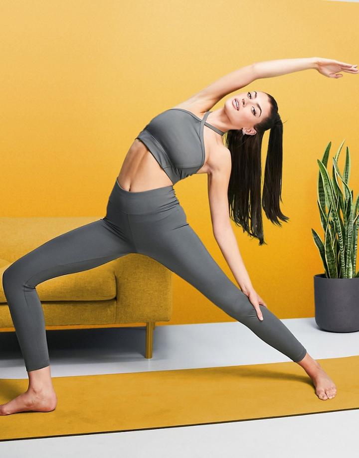 Asos 4505 Legging With Mesh Bum Sculpt Detail-grey
