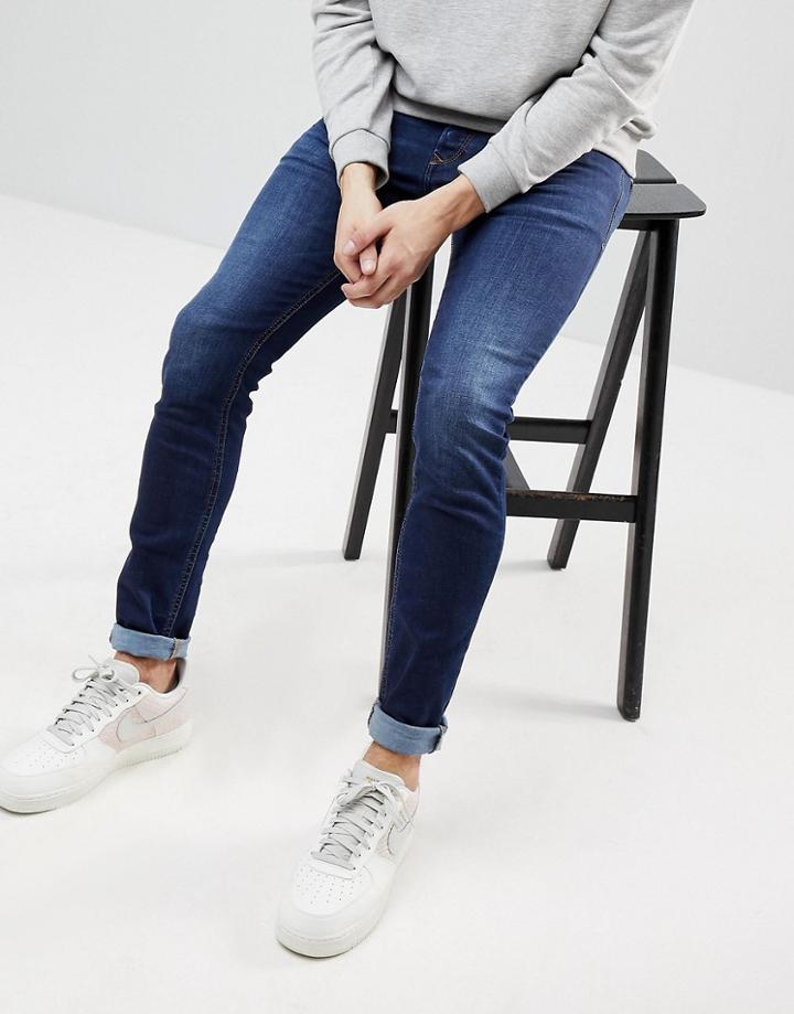 Diesel Sleenker Skinny Jeans In Dark Wash - Navy