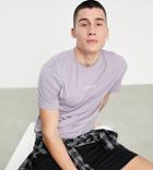 Calvin Klein Exclusive To Asos Center Logo T-shirt In Lilac-purple