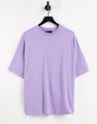 Asos Design Organic Oversized T-shirt In Purple