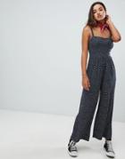 Abercrombie & Fitch Jumpsuit With Tie Back Bodice In Ditsy Spot - Multi