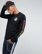 Element Rise Up Long Sleeve T-shirt With Sleeve Print - Black