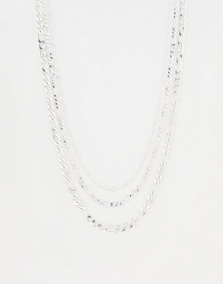 Monki Layering Chain Necklace In Silver