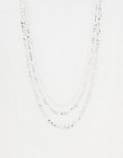 Monki Layering Chain Necklace In Silver
