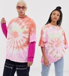Collusion Unisex Tie Dye T-shirt With Print-multi