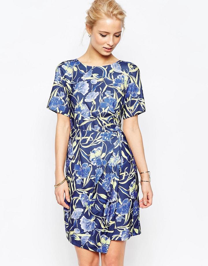 Closet Floral Dress With Wrap Skirt - Multi