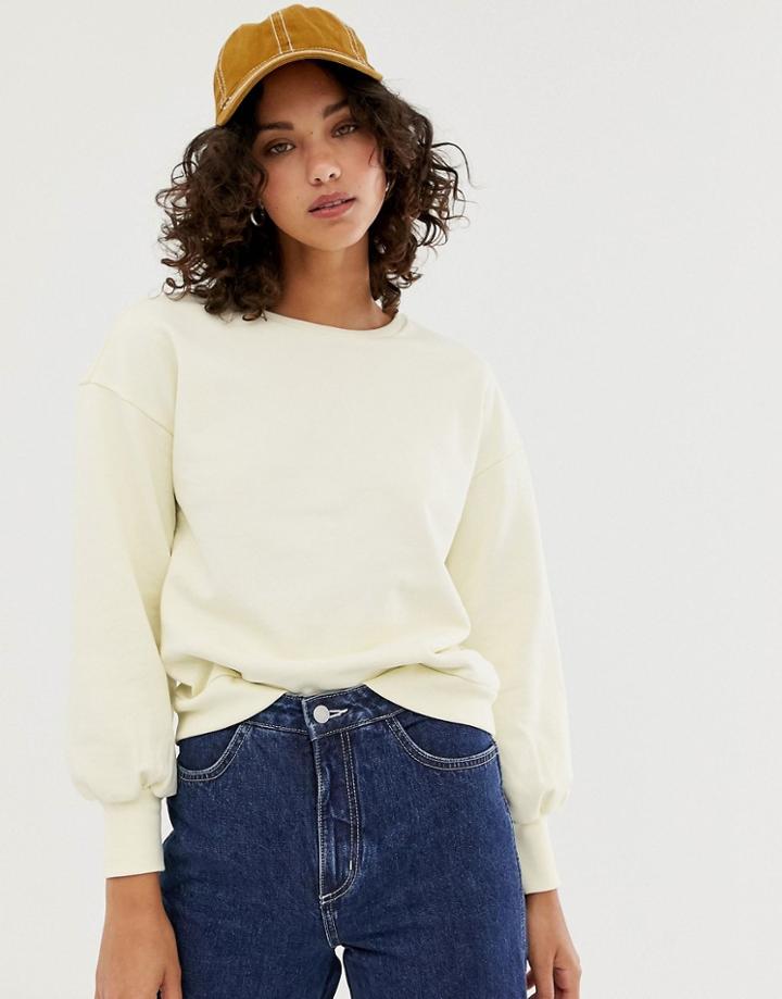 Northmore Denim Organic Cotton Balloon Sleeve Sweater-tan